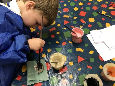 Image of Year 1 painting clay models