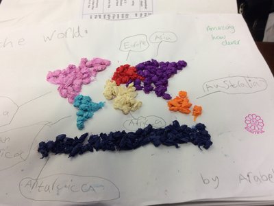 Image of Year 1 Geography homework Continents